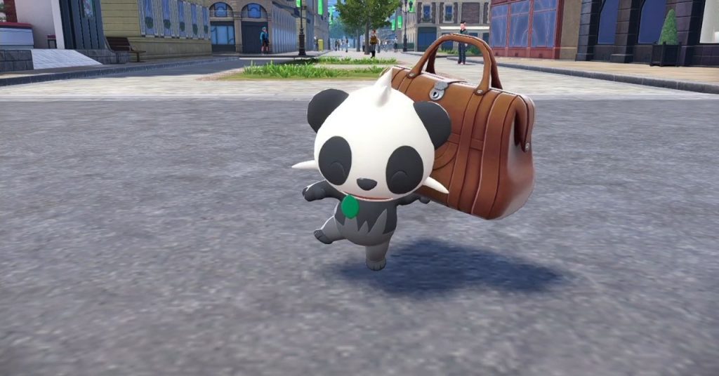 ヤンチャムがソルの荷物を奪って走り去る事件発生シーン。プレイ序盤のドタバタ展開。